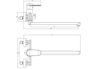 Смеситель для ванны Aquatek Ника AQ1842BGM оружейная сталь